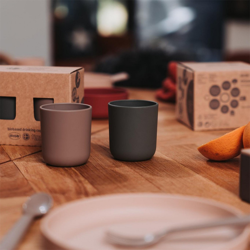 Set de 2 gobelets-canard Tiny Bioplastique – Olive/Moka 