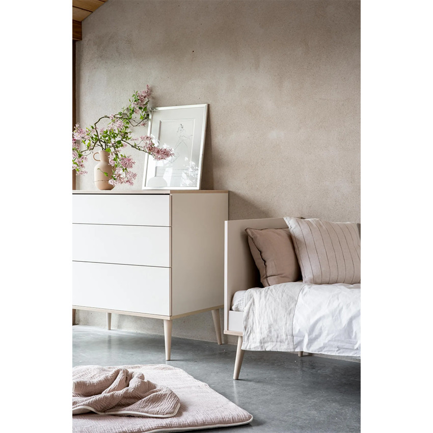 Bed Flow 70x140cm omvormbaar in klein juniorbed 70x170 Clay 
