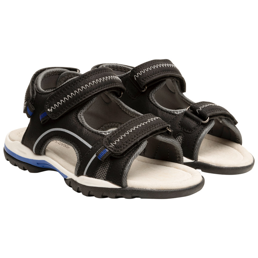 Sandales velcro en simili cuir avec détails bleus pour garçon 