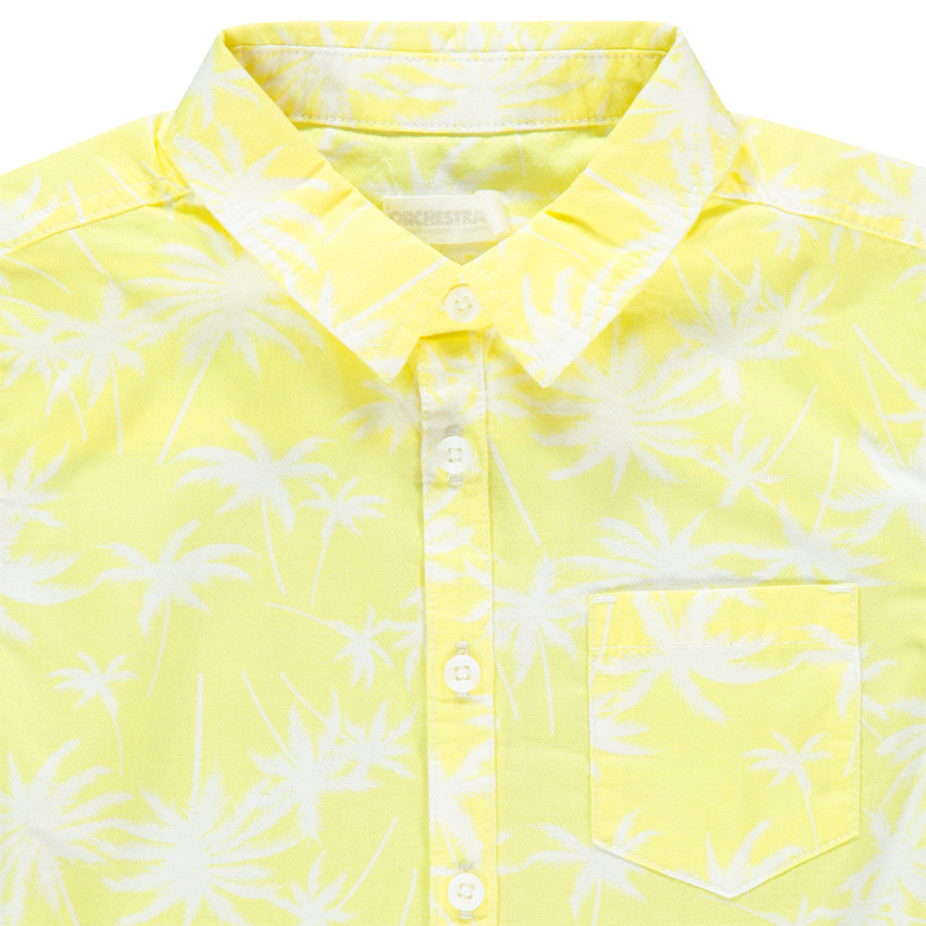 Chemise manches courtes à palmiers imprimés all-over 