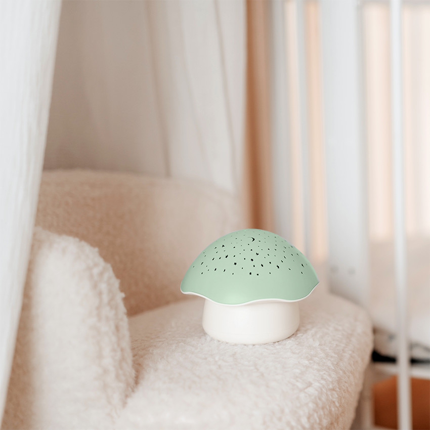 Nachtlamp projector sterrenhemel & muzikaal Paddenstoel Groen 