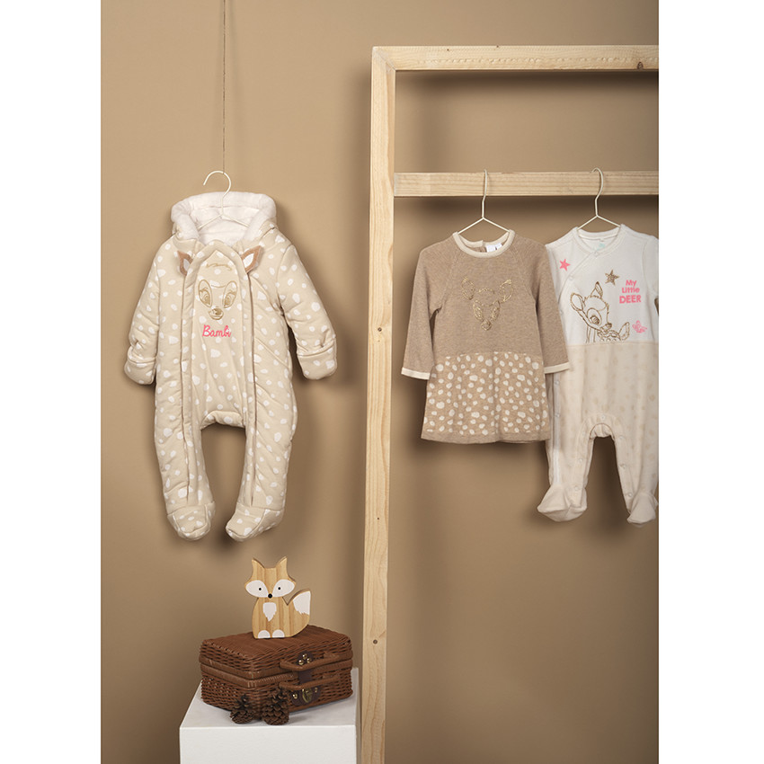 Dors-bien en velours print Bambi Disney à paillettes pour bébé fille 