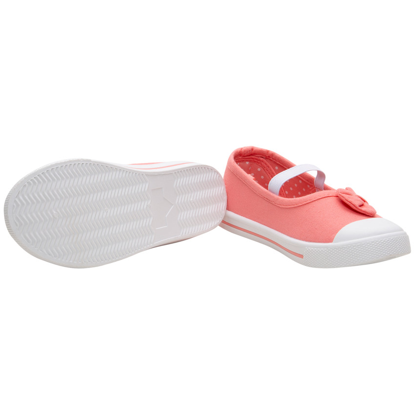 Babies roses en toile à noeud et lanière élastiquée du 24 au 35 