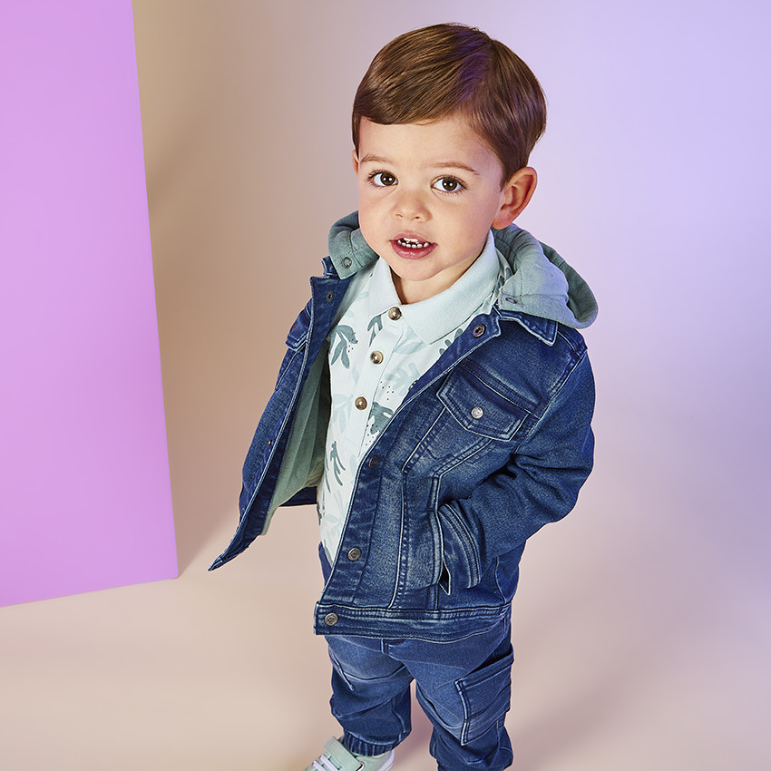 Polo korte mouwen met bladerenprint voor baby jongen 