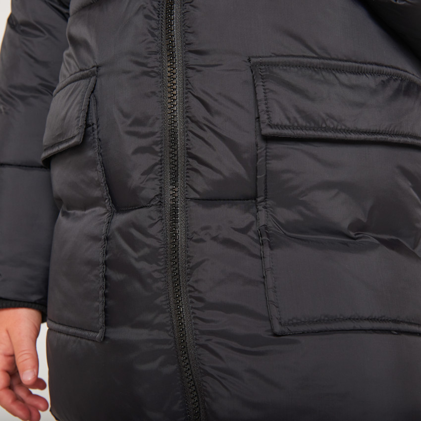 Donsjas met microfleece en kap voor jongen 