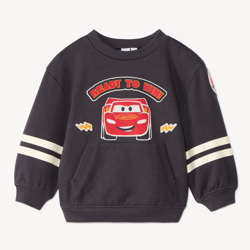 Sweatshirt fleece Cars Disney met kangoeroezak voor babyjongens 