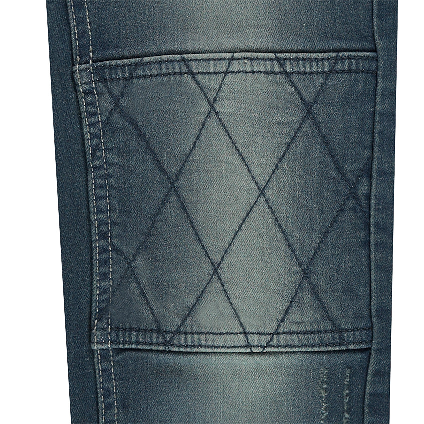 Junior ) Slim-fit jeans met used effect en kruisjes aan de knieën 