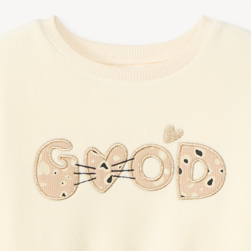 Sweatshirt fleece oversize voor babymeisje 