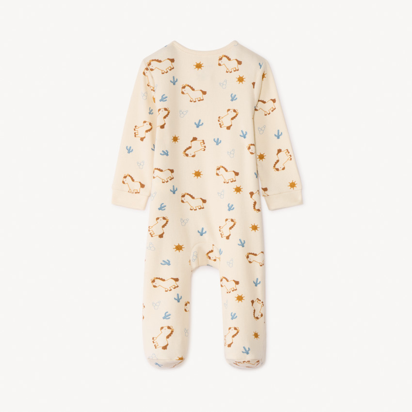 Dons-bien geribbelde met paardenprint voor jongensbaby 