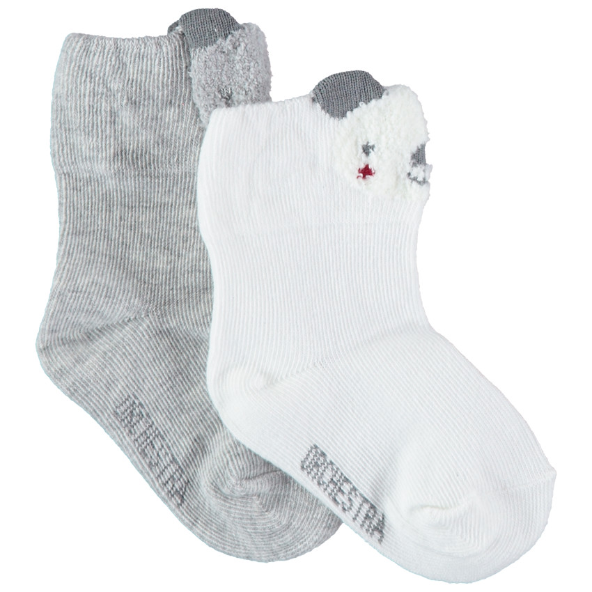 Lot de 2 paires de chaussettes koala grises / blanches 