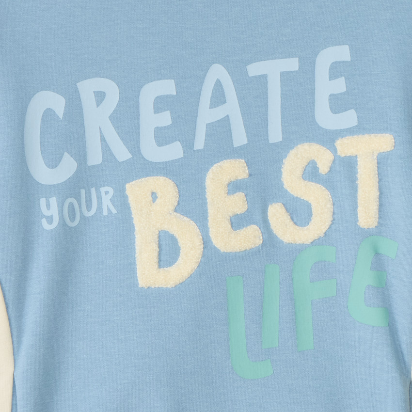 Jersey sweatshirt met inzetstukken voor jongens 