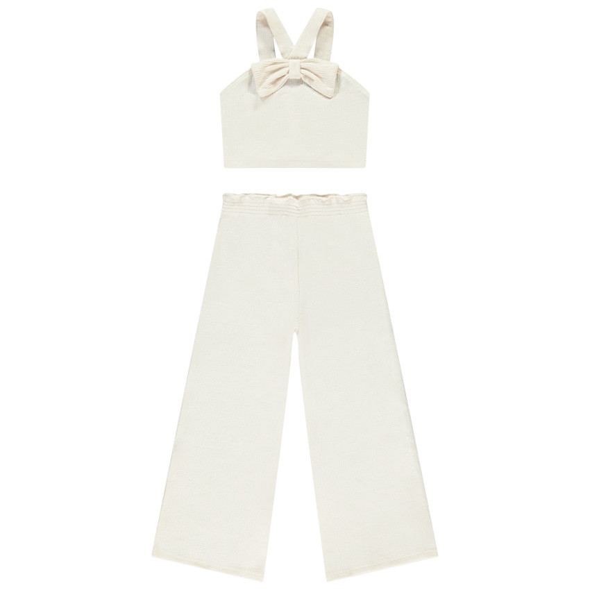 Ensemble 2 pièces en maille effet froissé pour fille 