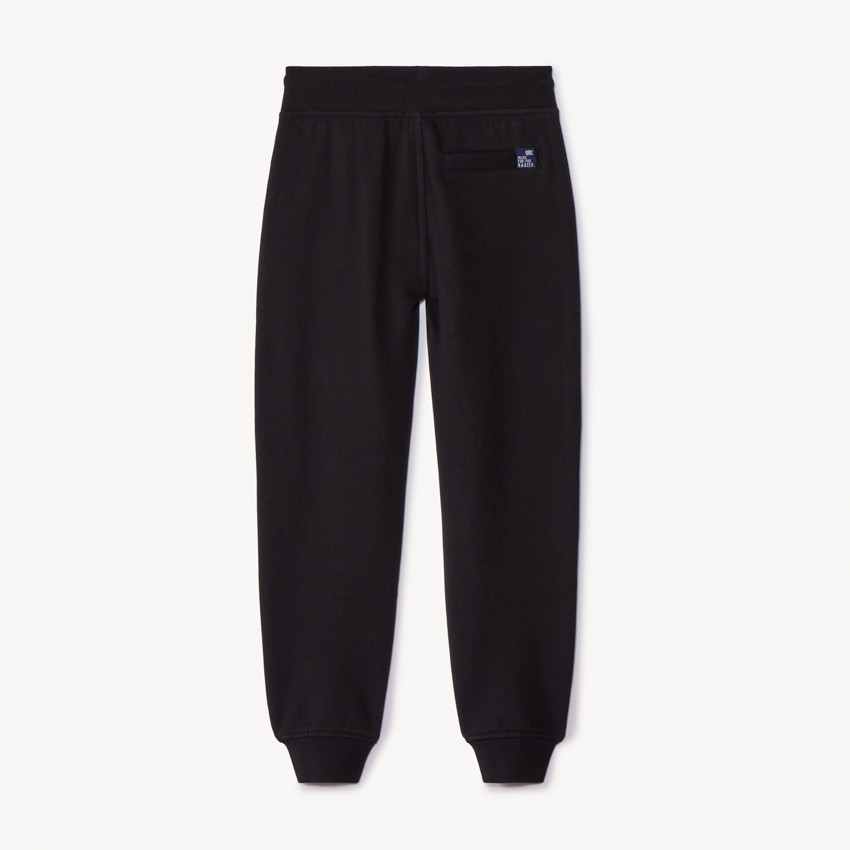 Joggingbroek van gemêleerde fleece voor jongens, met elastische taille en aantrekkoorden, twee Italiaanse zakken vooraan en een biezenzak achteraan 