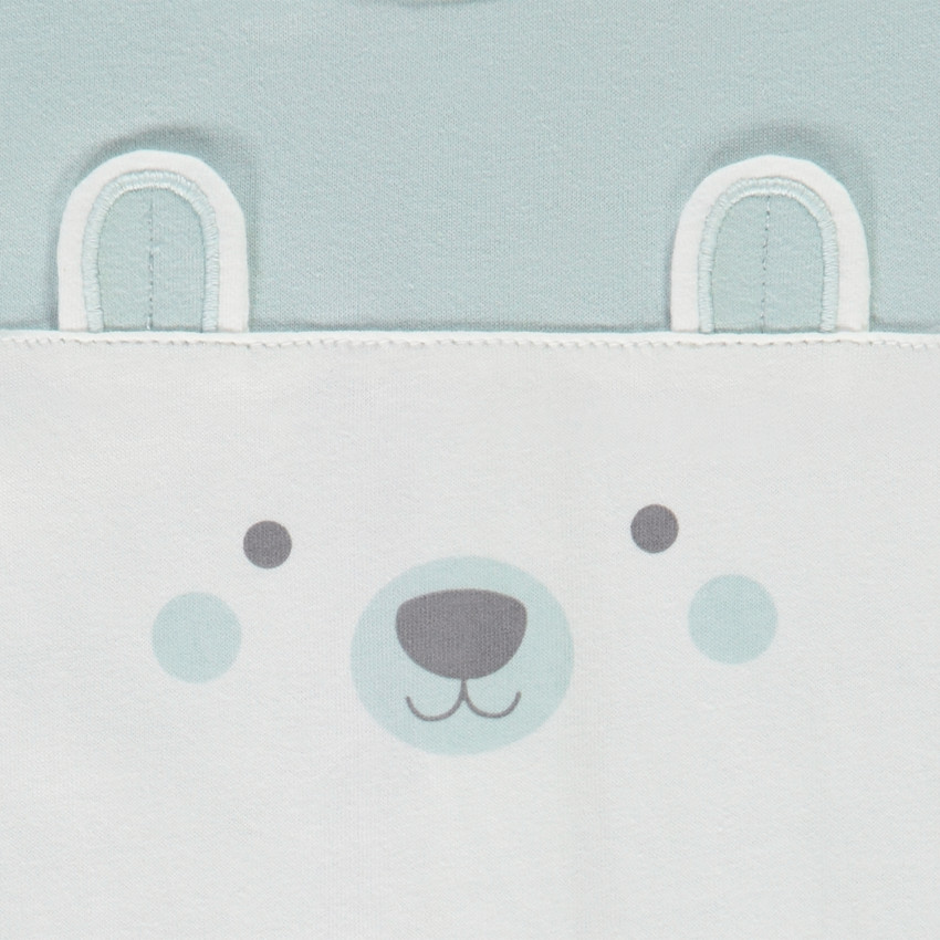 Korte 2-delige set van badstof met berenpatroon voor babyjongen 