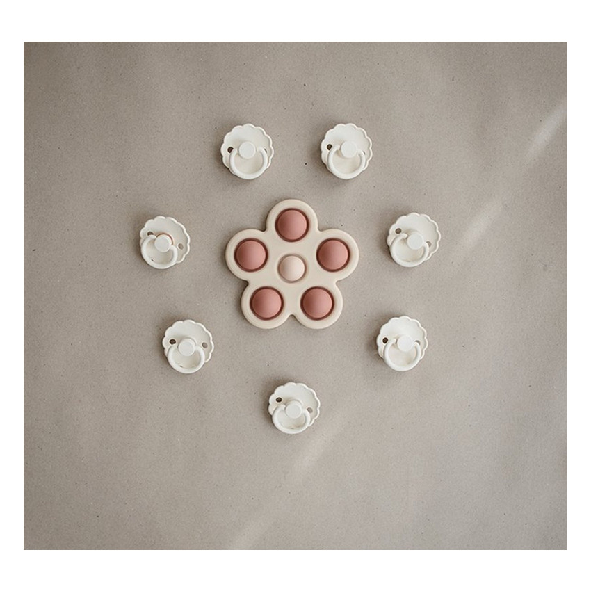 Speelgoed bloemenpers en bijtring - Rose/Blush 