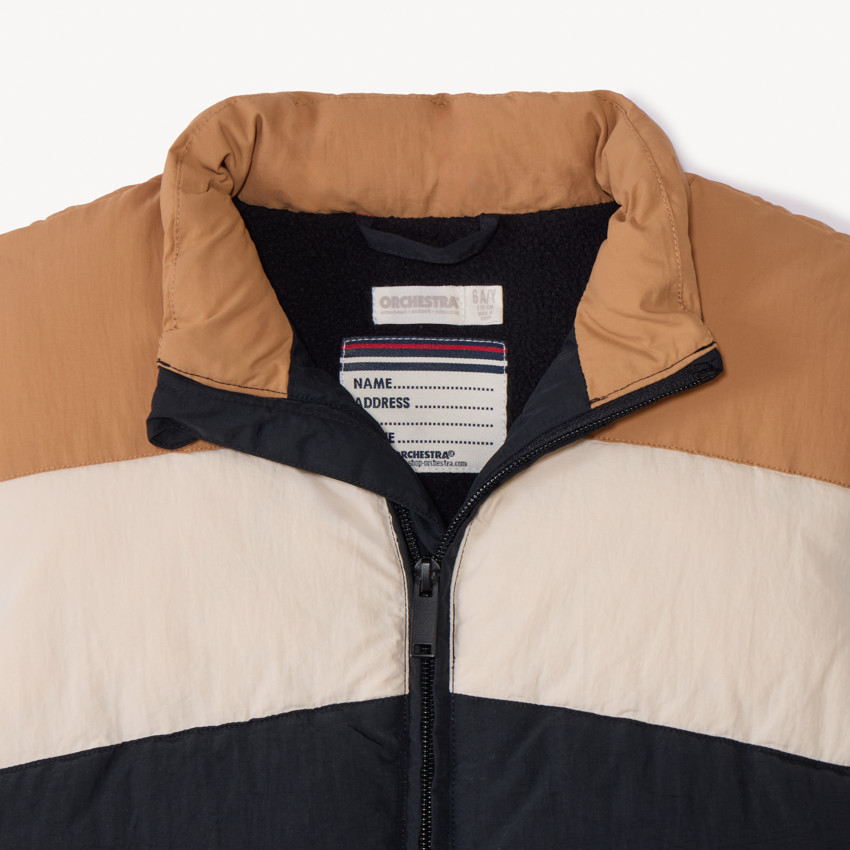 Mouwloze donsjas met colour block effect voor jongens 