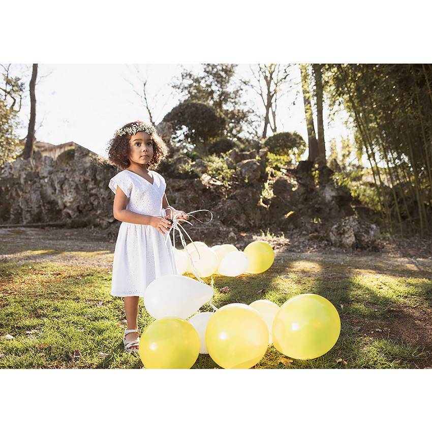 Robe de cérémonie en broderie anglaise pour fille 