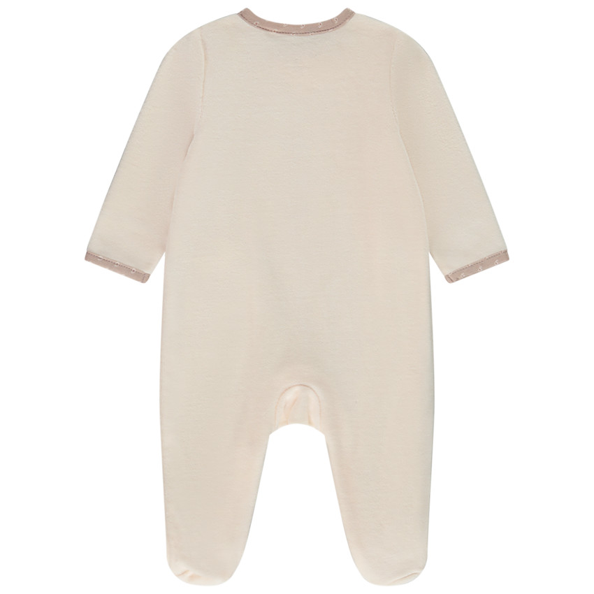 Dors-bien en velours avec nœuds pour bébé fille 