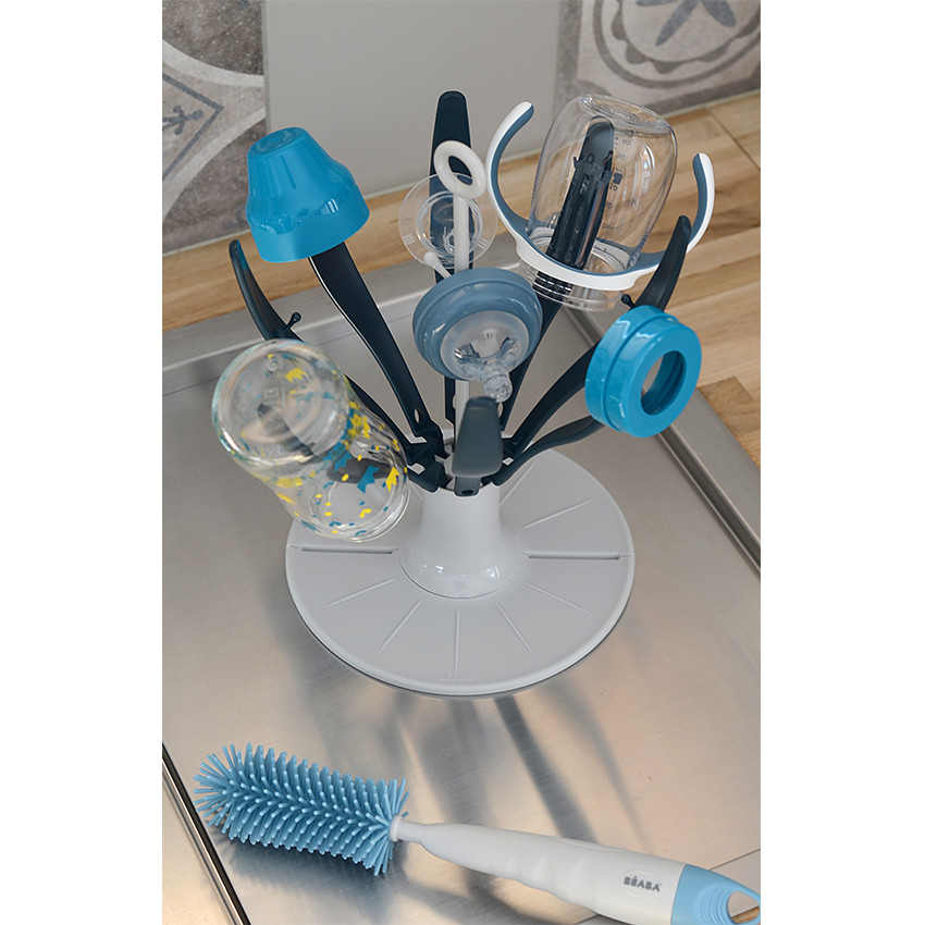 Egoutte-biberons pliable Flower - Bleu 