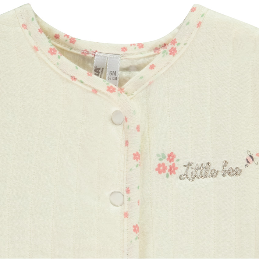 Ensemble 4 pièces bandeau + gilet matelassé avec body et pantalon pour bébé fille 