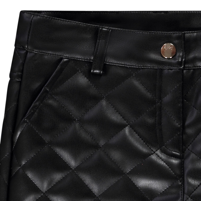 Short in leder effect matelassé voor meisjes 