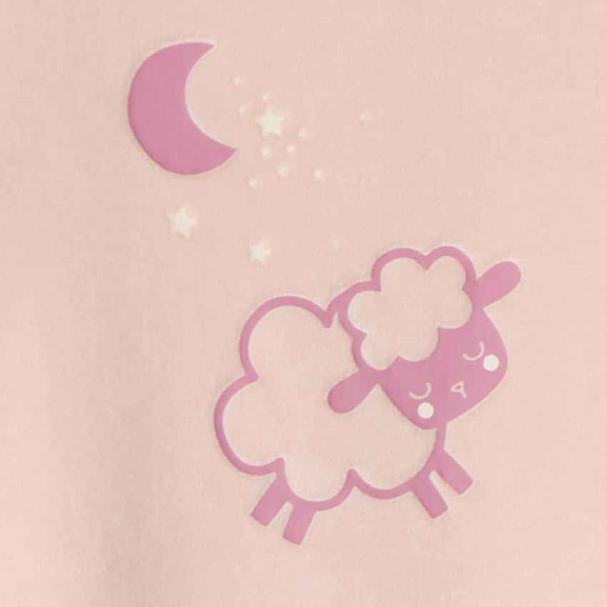 Dors-bien uni en velours à motif fantaisie pour bébé fille 