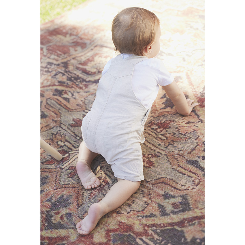 Salopette courte rayée à poches pour bébé garçon 