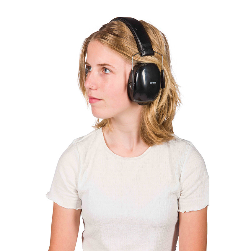 Casque anti-bruit protection auditive Junior Noir 5-16ans 