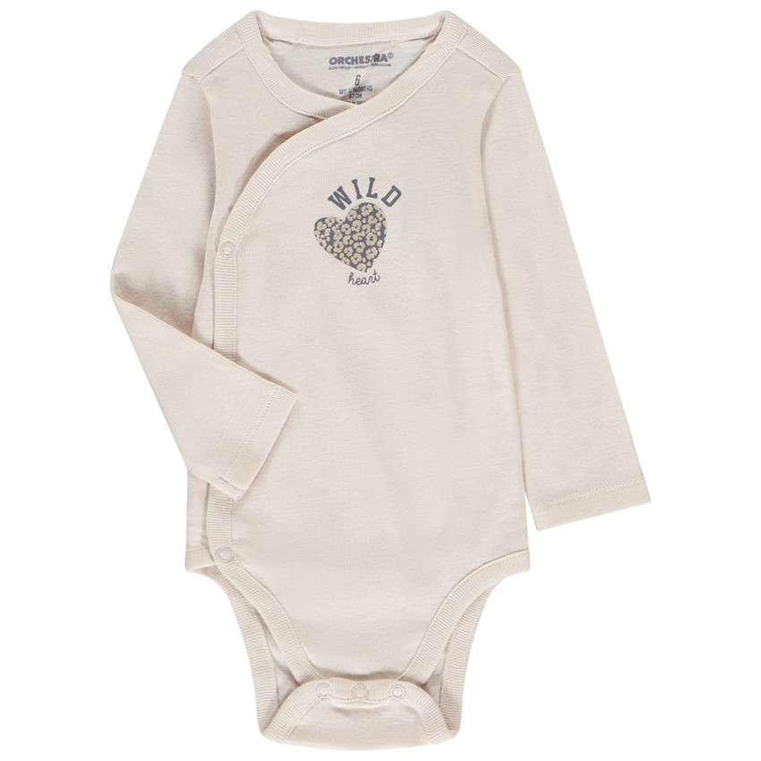 Set van 7 bodies met lange mouwen voor meisjes met verschillende openingen volgens de leeftijd 