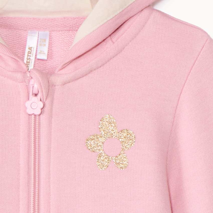 Ludiek fleece vest met capuchon voor meisje baby 