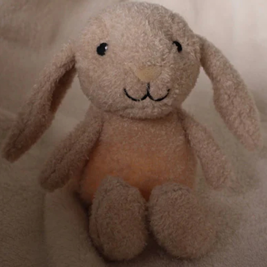 Veilleuse - peluche lumineuse - Milo le lapin - Beige - rechargeable - 3 couleurs  