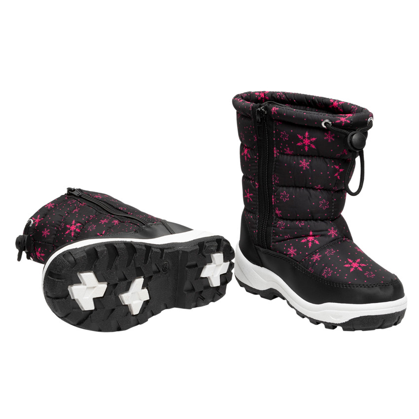 Après-ski à col matelassé imprimé et coque caoutchouc pour fille 