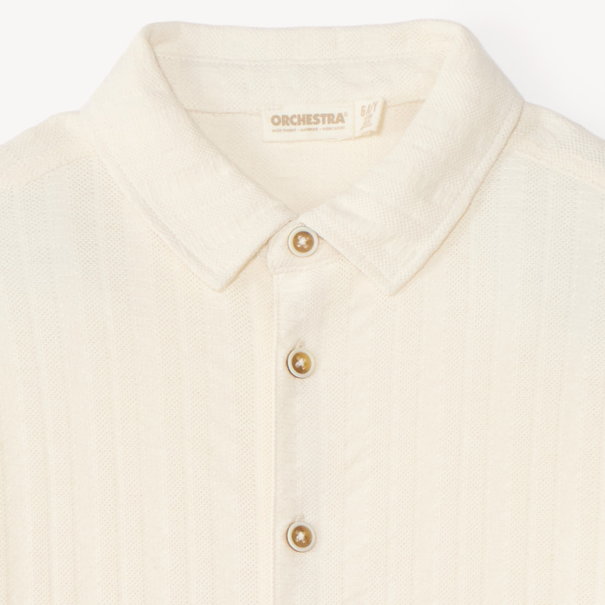 Chemise garçon à manches longues en maille unie 