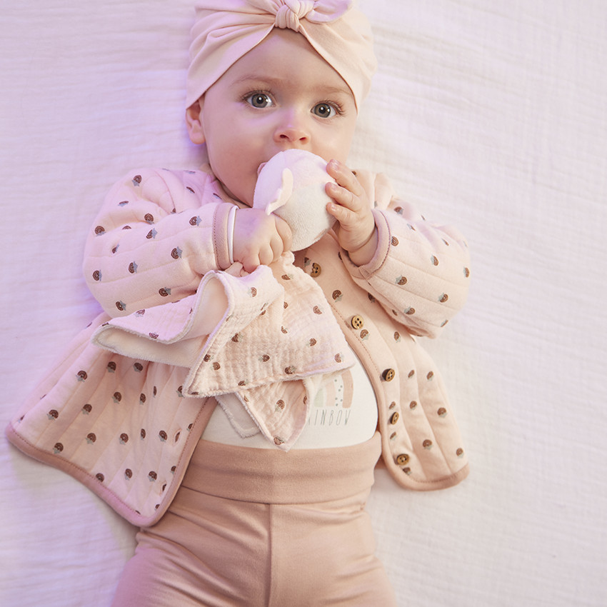 Doudou mouchoir oiseau pour bébé fille 