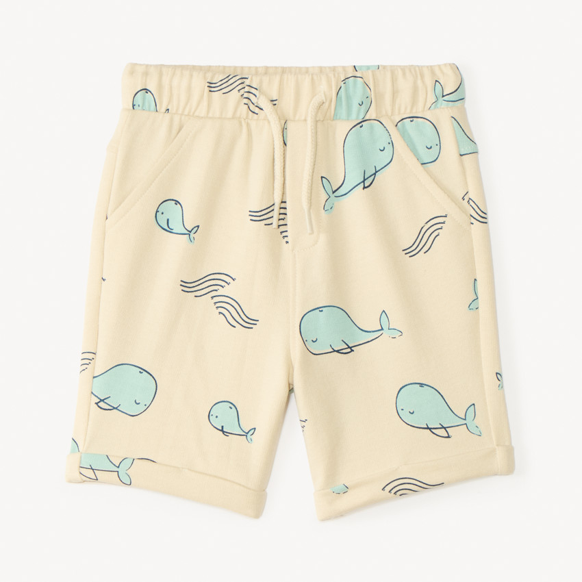 Short van bedrukt mesh met walvis voor babyjongen 