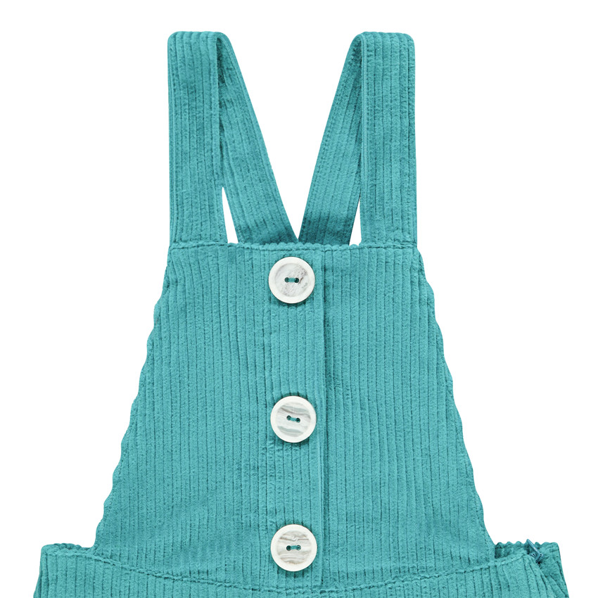 Korte salopette in ribfluweel, voor meisjes. 