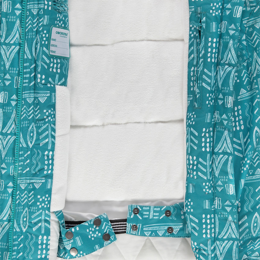 Junior - Blouson de ski imprimé fantaisie doublé micropolaire 