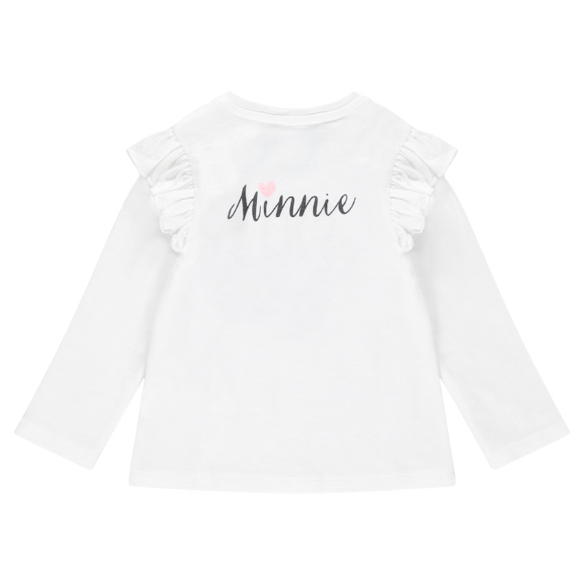 T-shirt met lange mouwen met volants versierd met ©Disney Minnie van pailletjes  
