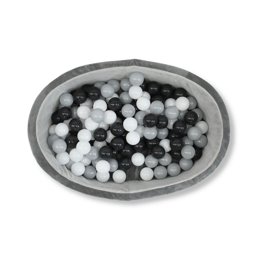 Piscine à balles en mousse gris + 120 balles 