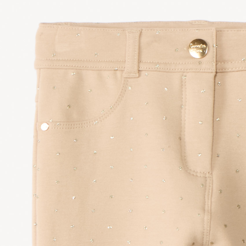 Pantalon skinny imprimé pois pailletés pour fille 