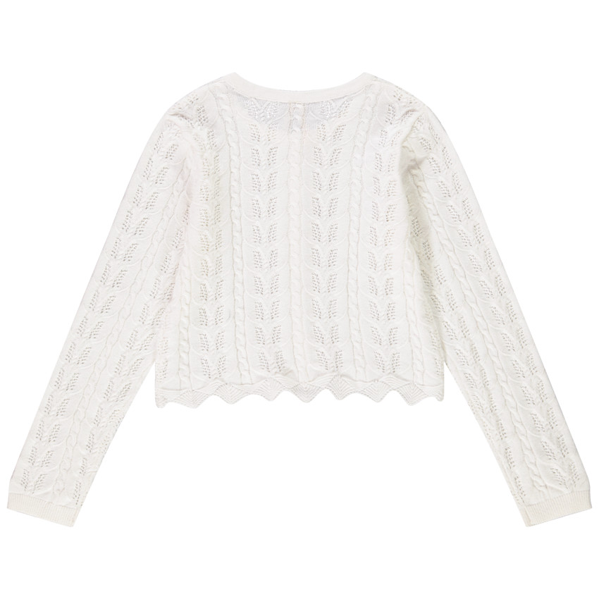 **Gilet in ajour breiwerk met steekpatronen voor meisjes** 