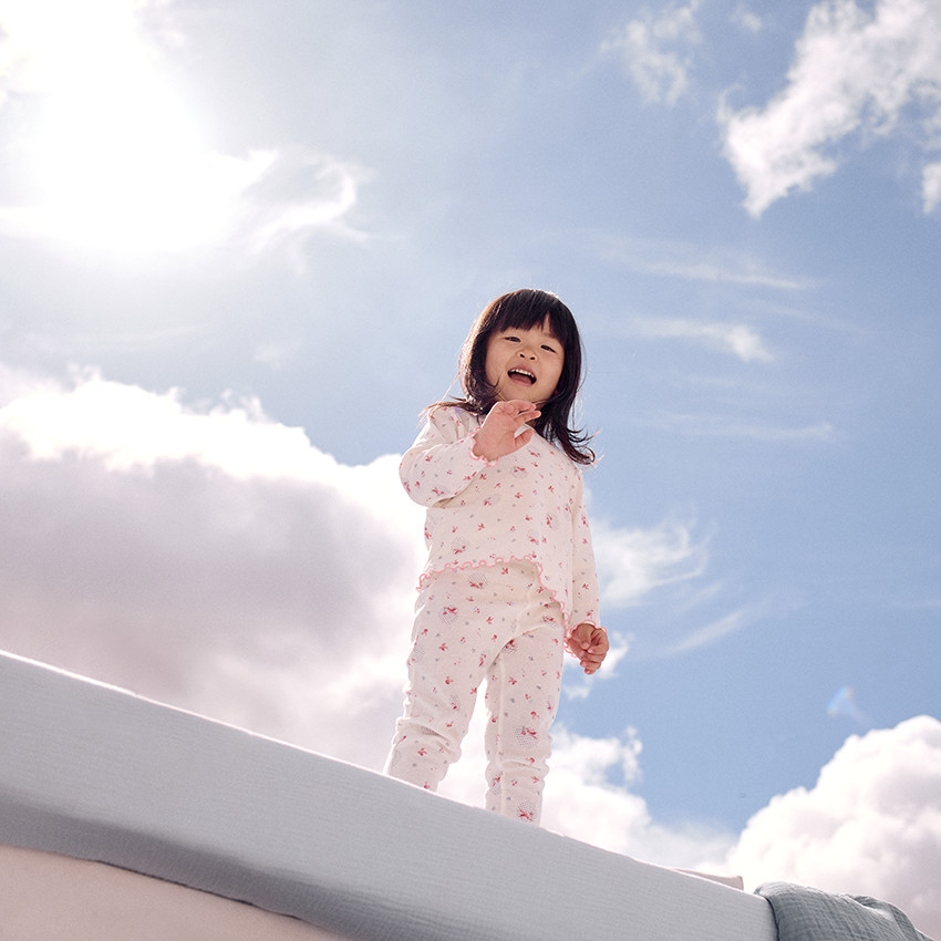 Pyjama 2 pièces effet côtelé et imprimé oiseaux pour bébé fille 