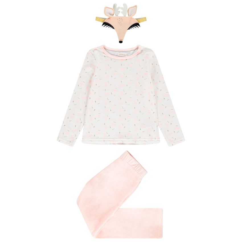 Fluweel pyjama met hertmasker voor meisjes 