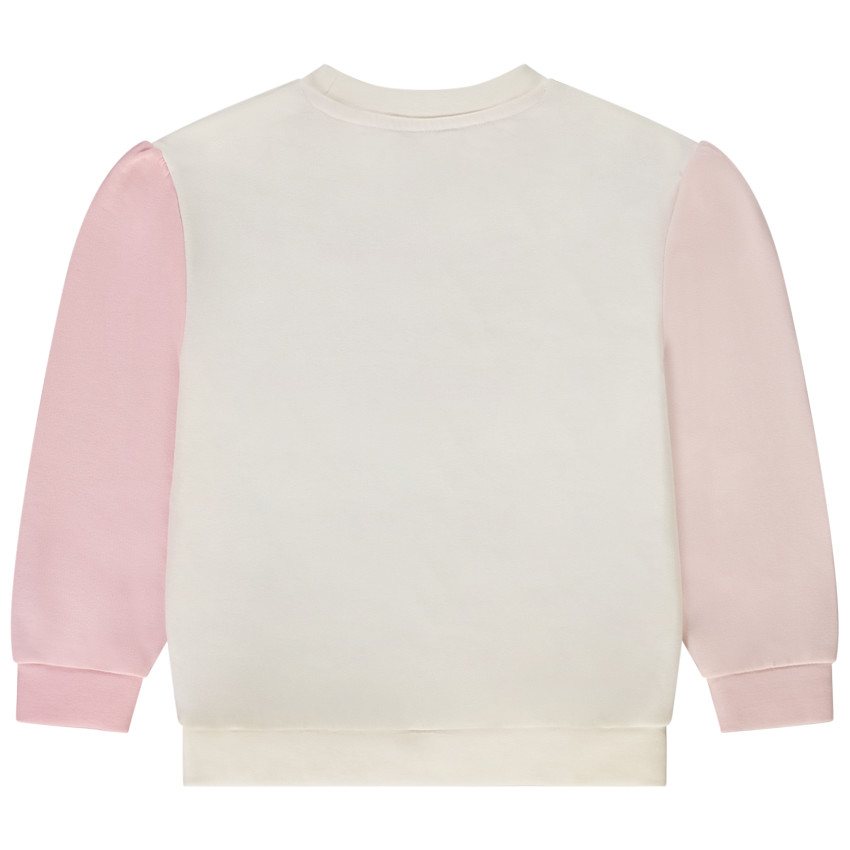 Sweatshirt colour block effect met borduren voor meisjes 