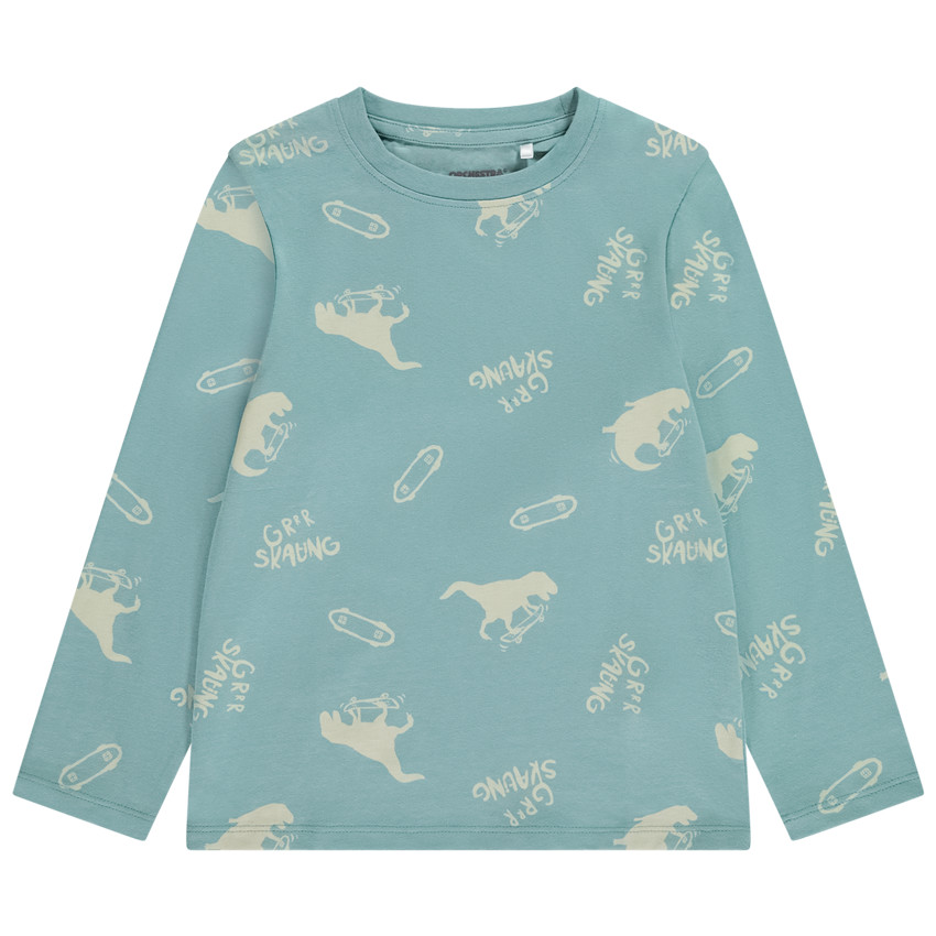 T-shirt manches longues imprimé T-Rex pour garçon 