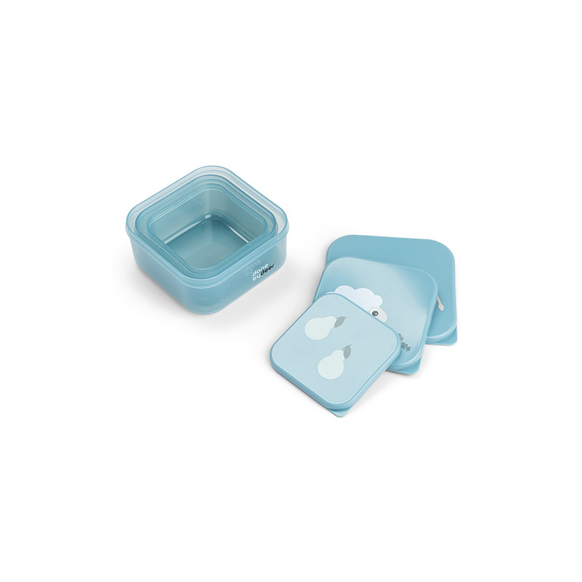 Lot de 3 boîtes à goûter Tiny Farm bleu 