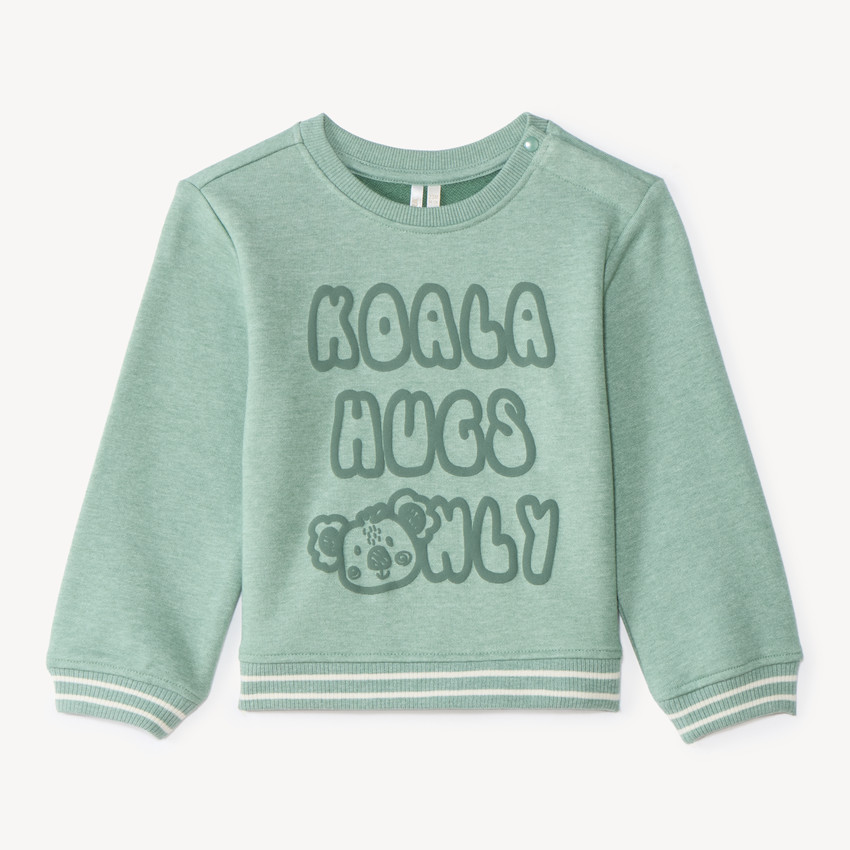 Sweater van fleece jongens met reliëfprint van een koala 