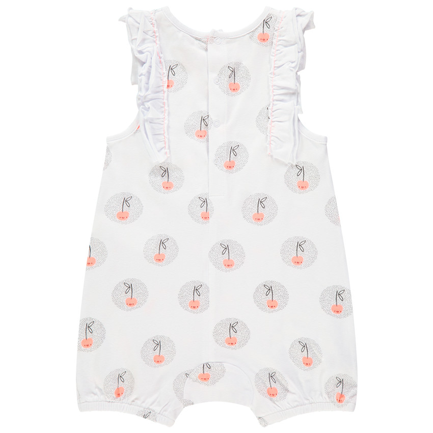 Kort kruippakje met kersen all-over voor babymeisjes 