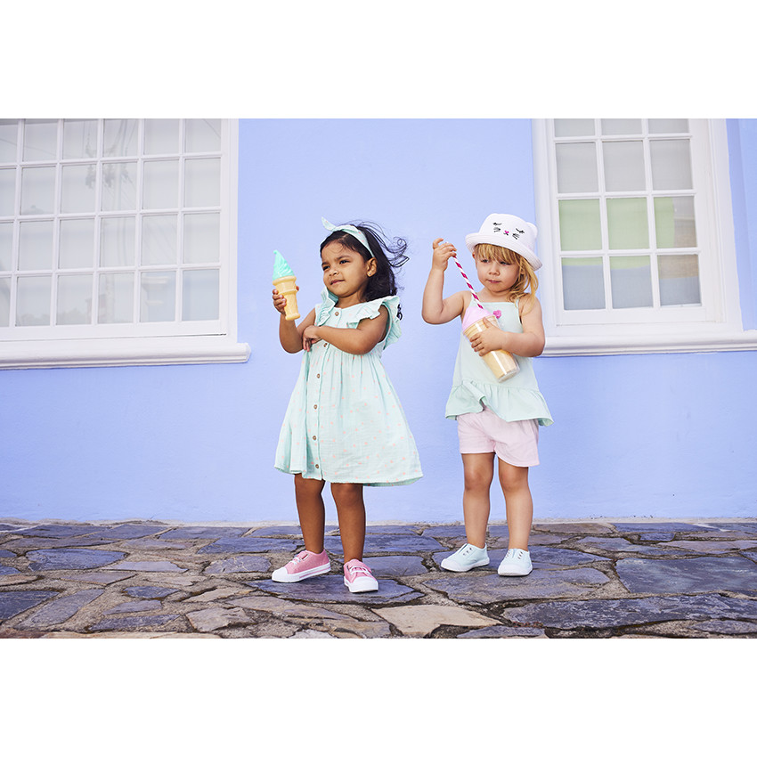 Chapeau effet paille tressée en forme de chat pour bébé fille 