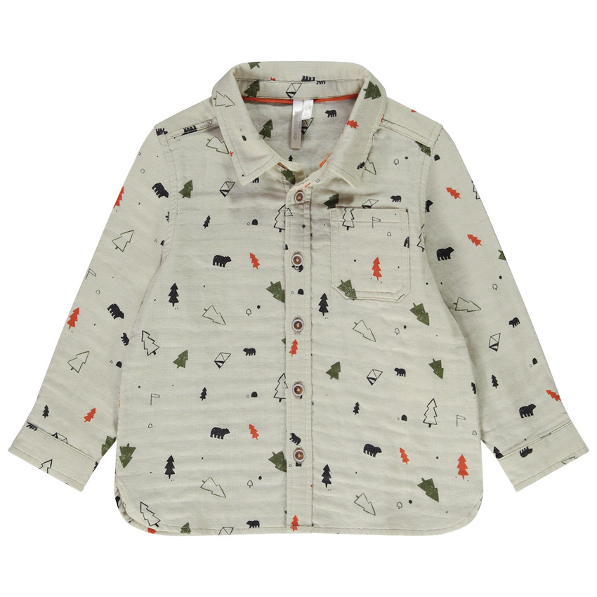 Chemise manches longues imprimé forêt pour bébé garçon 